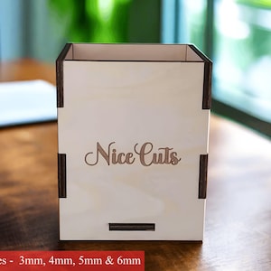 Portabolígrafos personalizado, archivos cortados con láser, organizador de escritorio personalizado, regalo, archivo SVG digital, caja de madera para guardar lápices, archivos CNC