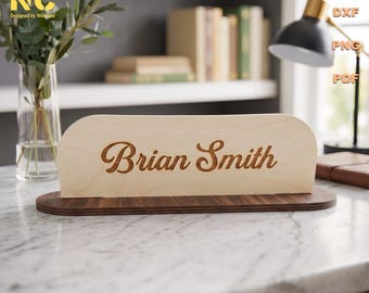 Name Plate Sign SVG - Personalized Laser Cut Desk Organizer
