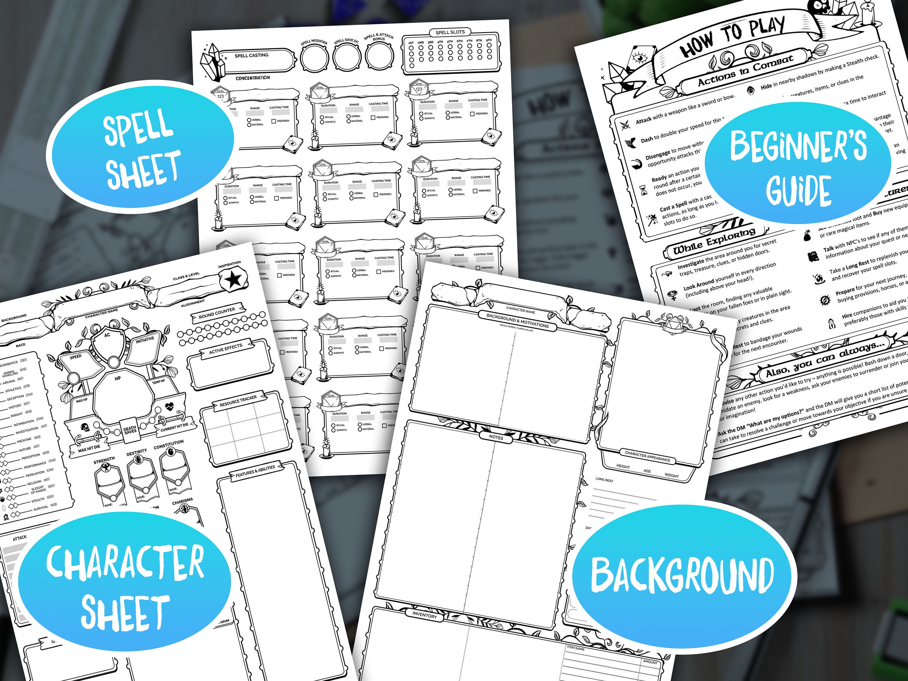 Dnd 5e Dm Tools Cheat Sheet and Character Sheet DM Quick - Etsy