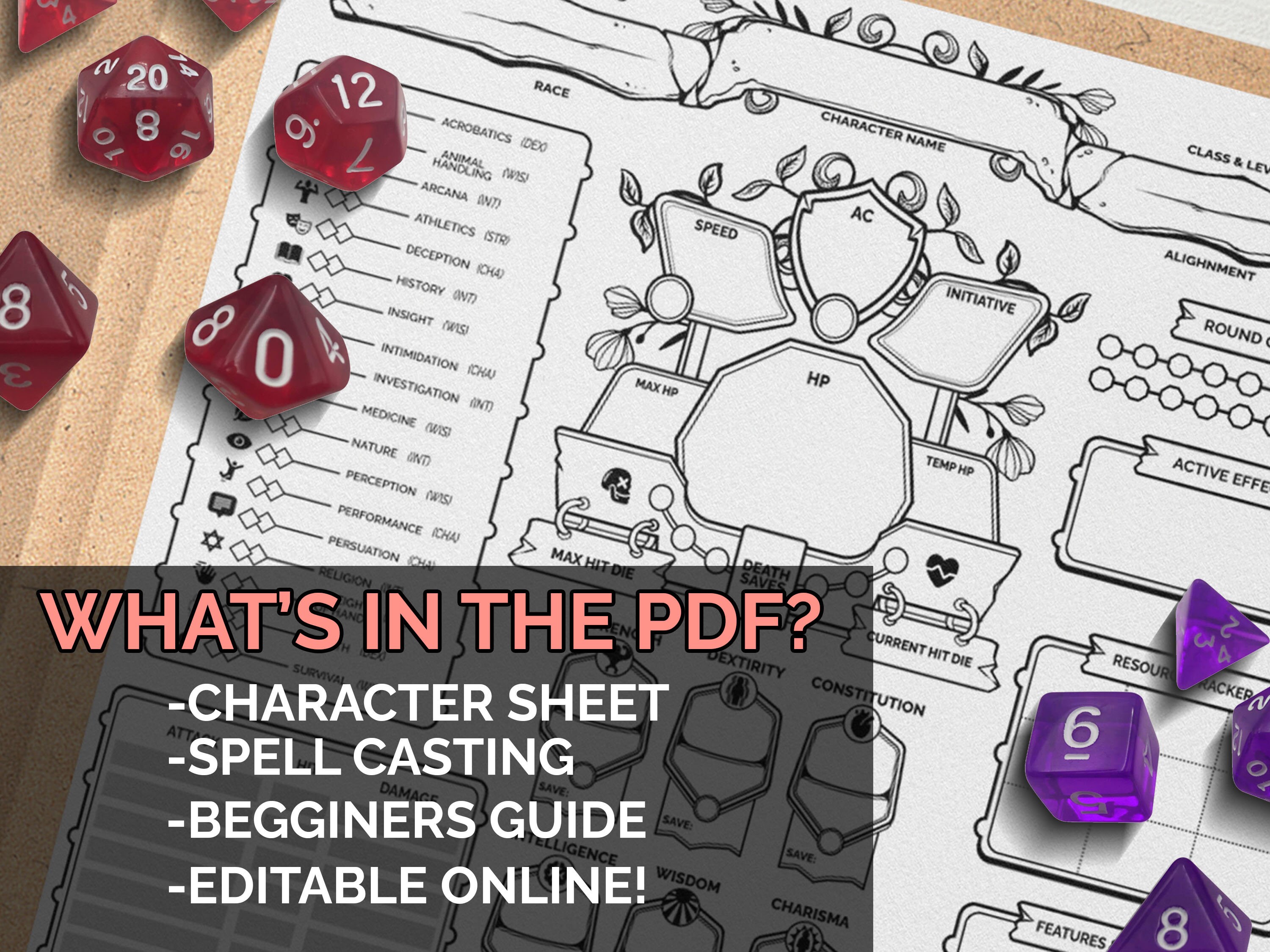 Dnd 5e Dm Tools Cheat Sheet and Character Sheet DM Quick - Etsy