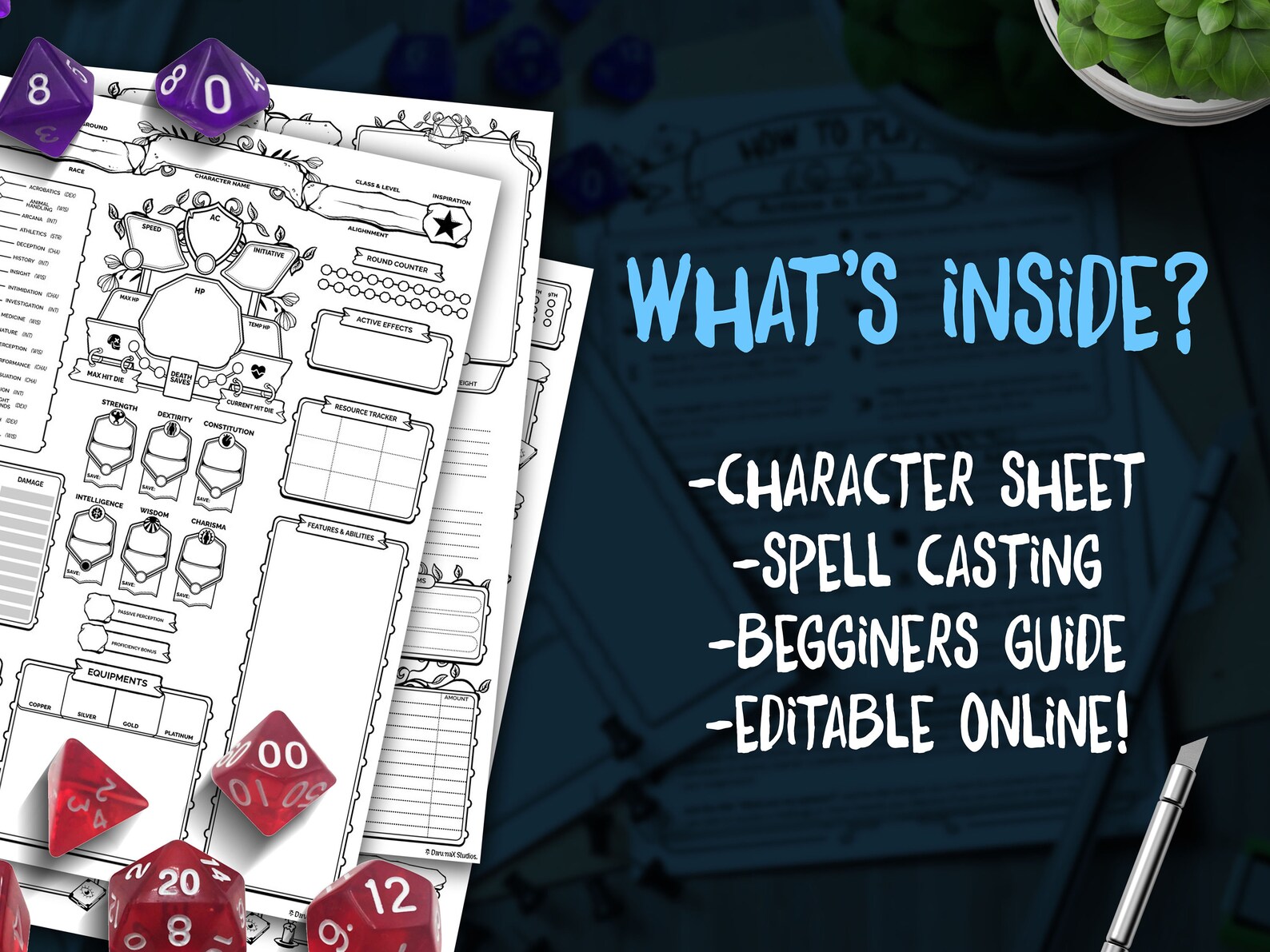 Dnd 5e Dm Tools Cheat Sheet and Character Sheet DM Quick - Etsy