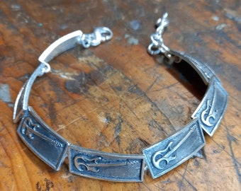 Men's bracelet in burnished silver