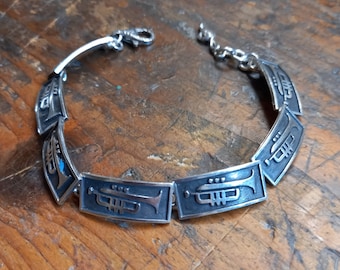 Men's bracelet in burnished silver