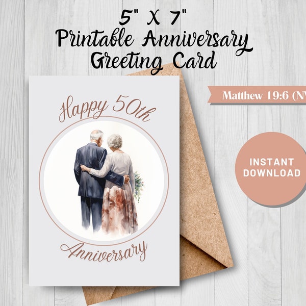 Wedding Anniversary Card Love Card Forever Marriage 50th Anniversary Parents Golden Years Vow Renewal Bible Verse Quote for Christian Couple