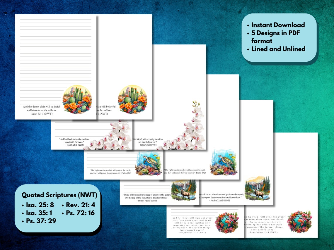 JW Stationery Bundle | Printable Letter Writing Paper | Ministry ...