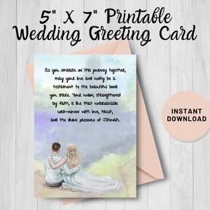 Carte de voeux de mariage imprimable | Bible Quote Carte de voeux de mariage JW Cordon triple | Carte de voeux de félicitations | Carte de douche de mariage