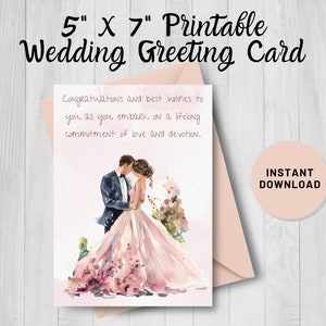 Tarjeta de felicitación de boda imprimible Descarga instantánea, Ecc. 4:12, Deseos de felicitaciones, Unión fiel, Carta de EE. UU. / JW Tarjetas de felicitación