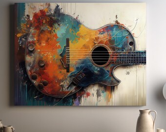Abstrakte Gitarre Leinwanddruck, Musik-Wand-Kunst-Dekor