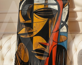 African Tribal Canvas Wall Art, Ethnic Culture Painting