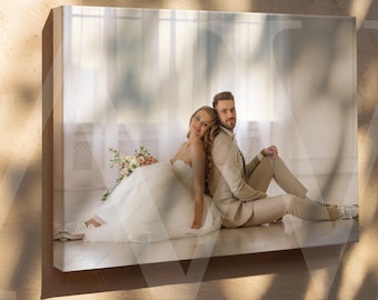 Personalized Photo Canvas Print, Wedding Anniversary Wall Art