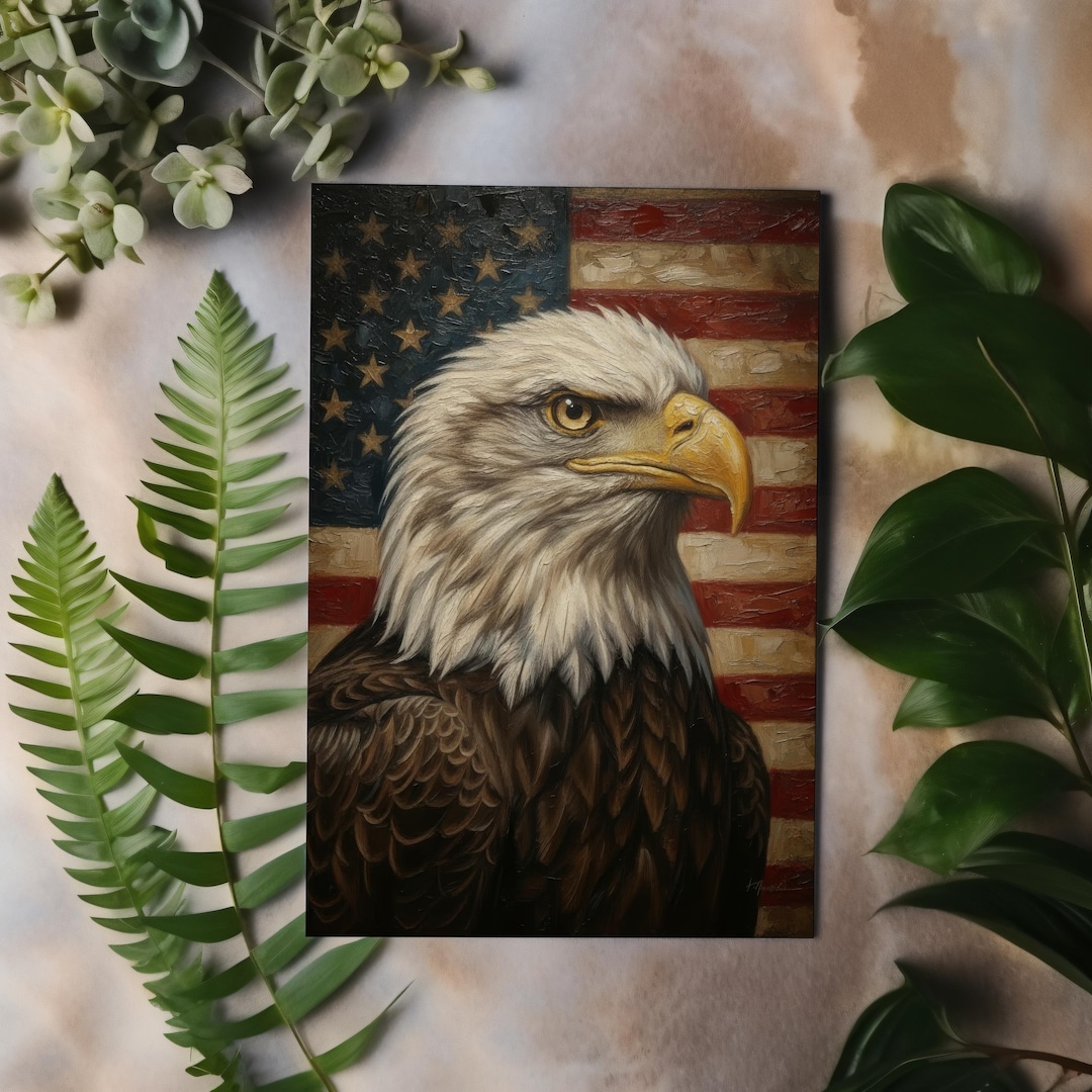 Majestic Bald Eagle Portrait Canvas | Patriotic Wildlife Wall Art - Etsy