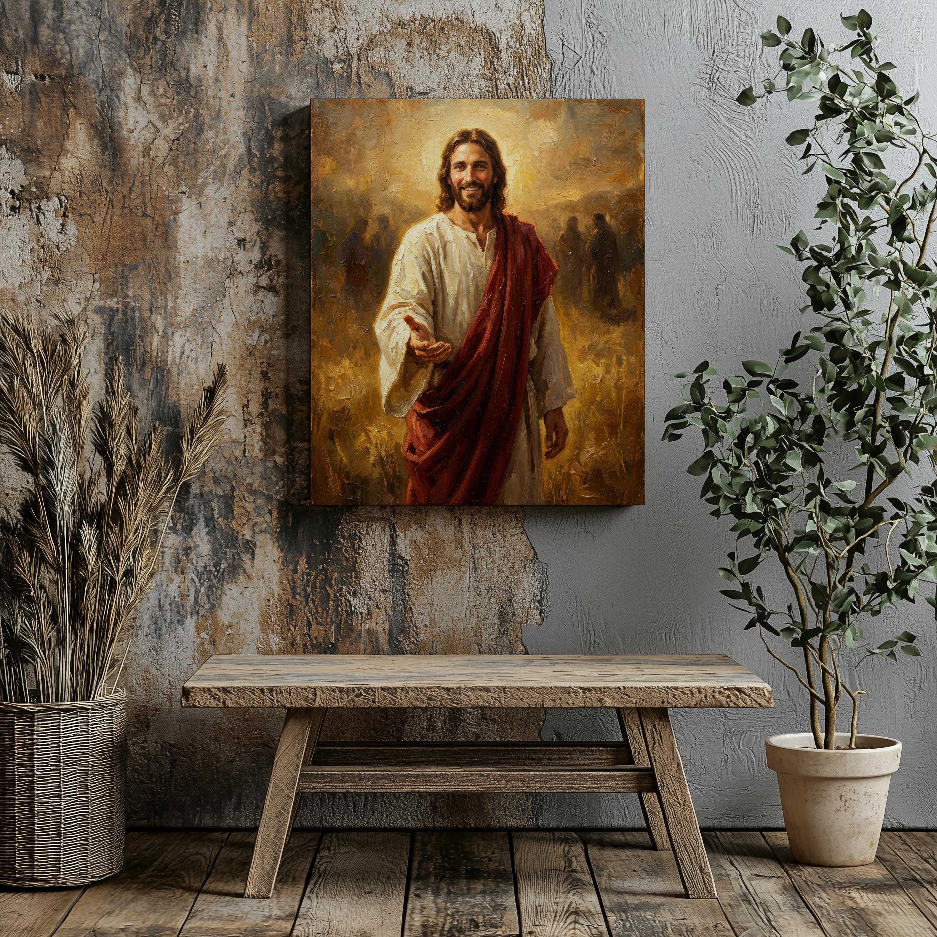 Jesus Christ Smiling Canvas Inspirational Christian Wall Art - Etsy