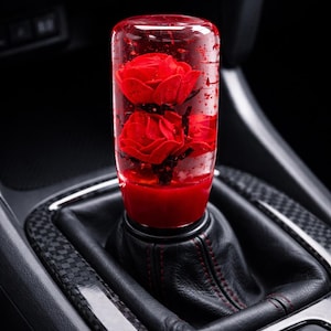 15cm Red Rose Sparkle Shift Knob | JDM Universal Fit Gear Shifter