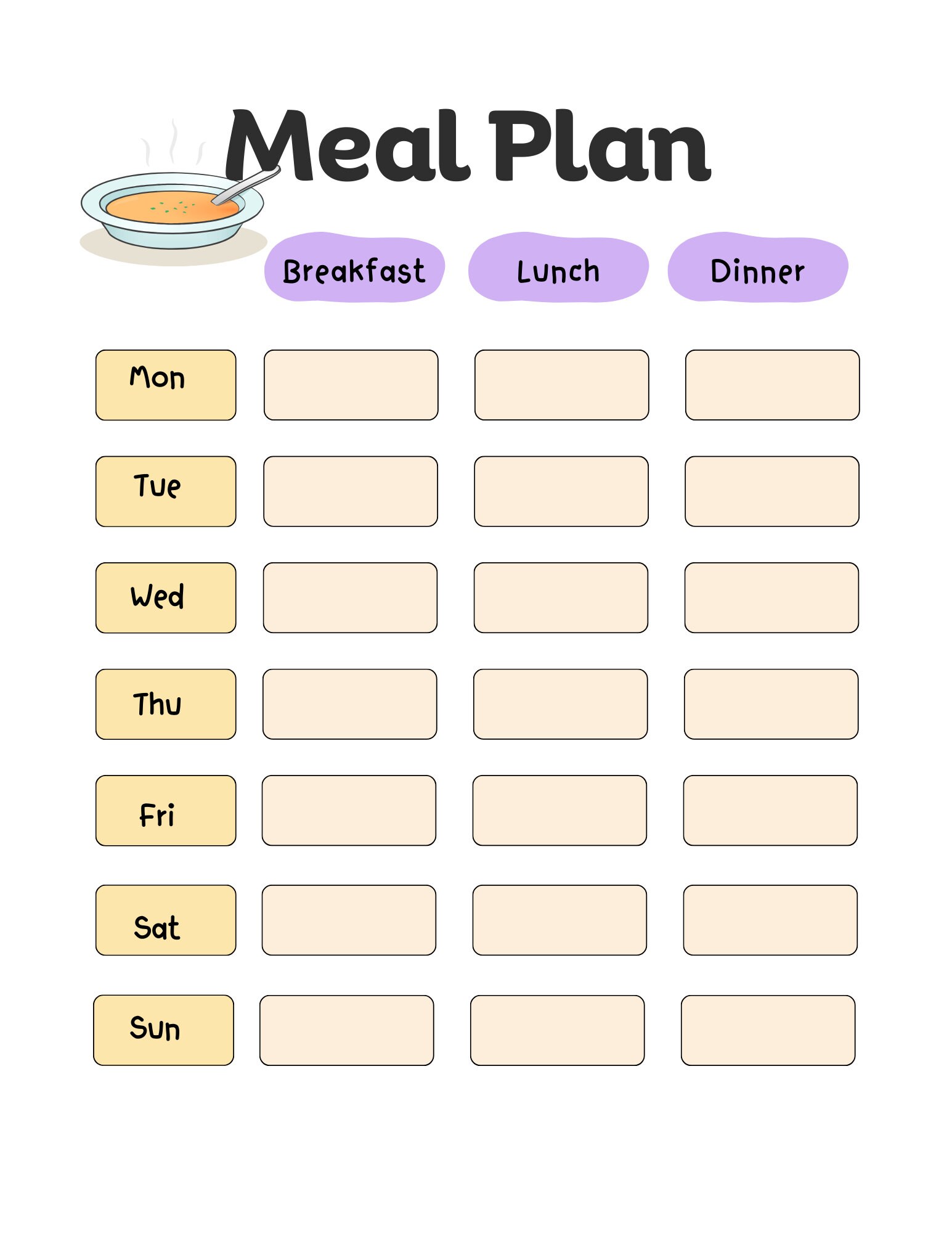 Editable Meal Planner Set Grocery List Printable Meal Prep Grocery List Template Health Planner ...