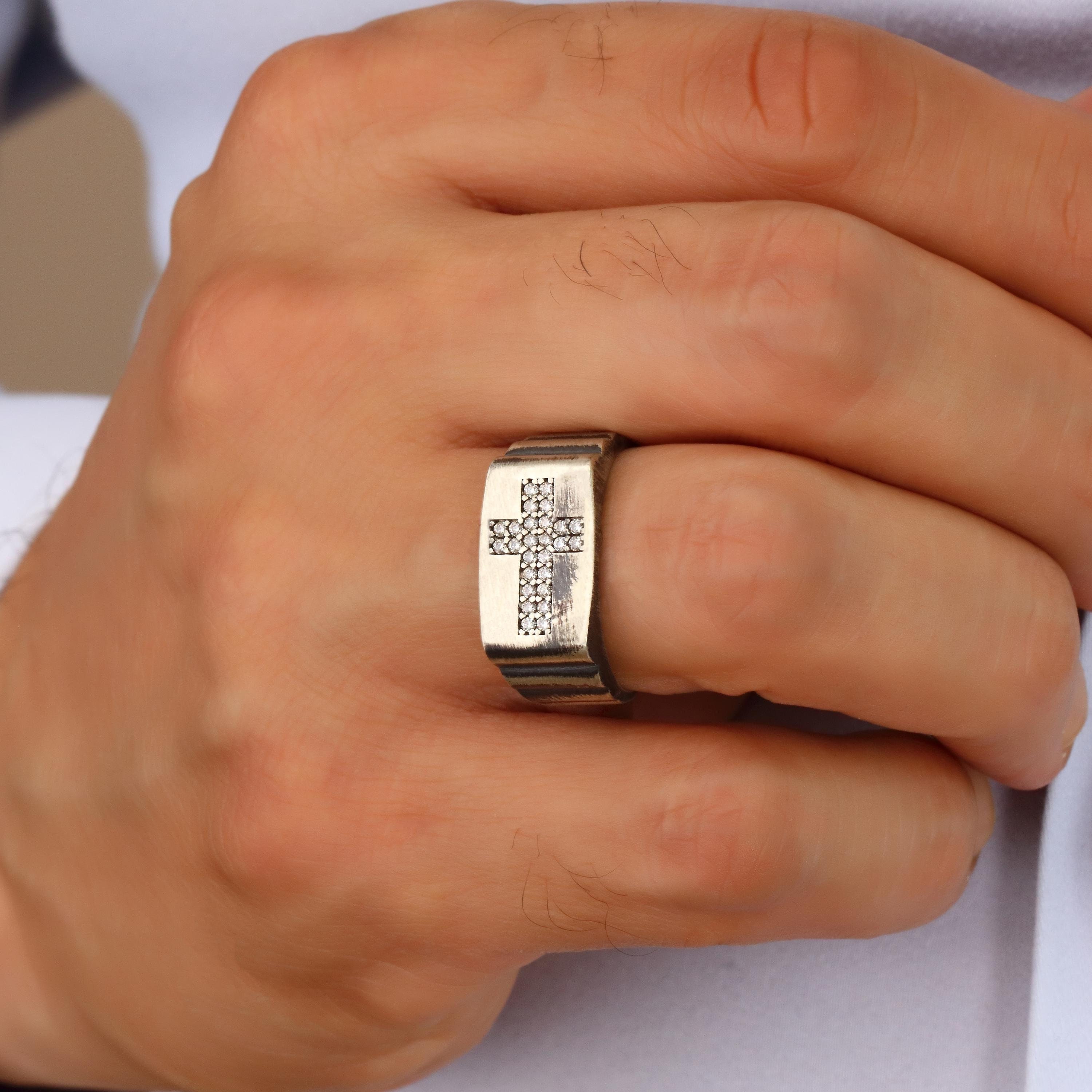 Moissanite Con 14k Placcato Oro Bianco 925 Anello Argento