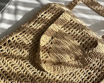 Women's Bag, Luxury Bag, Crochet Raffia Bag, Raffia Tote Bag, Design Bag, Beach Bag, Summer Bag, Basket Straw Bag, Mesh Bag, Gift For Her,