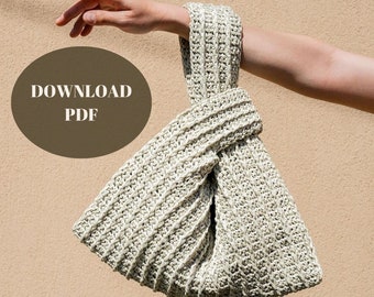 Patrón Bolso Crochet, Bolso Nudo, Bolso Tote Crochet, Patrón Bolso Crochet PDF, Patrón Bolso Rafia Nudo