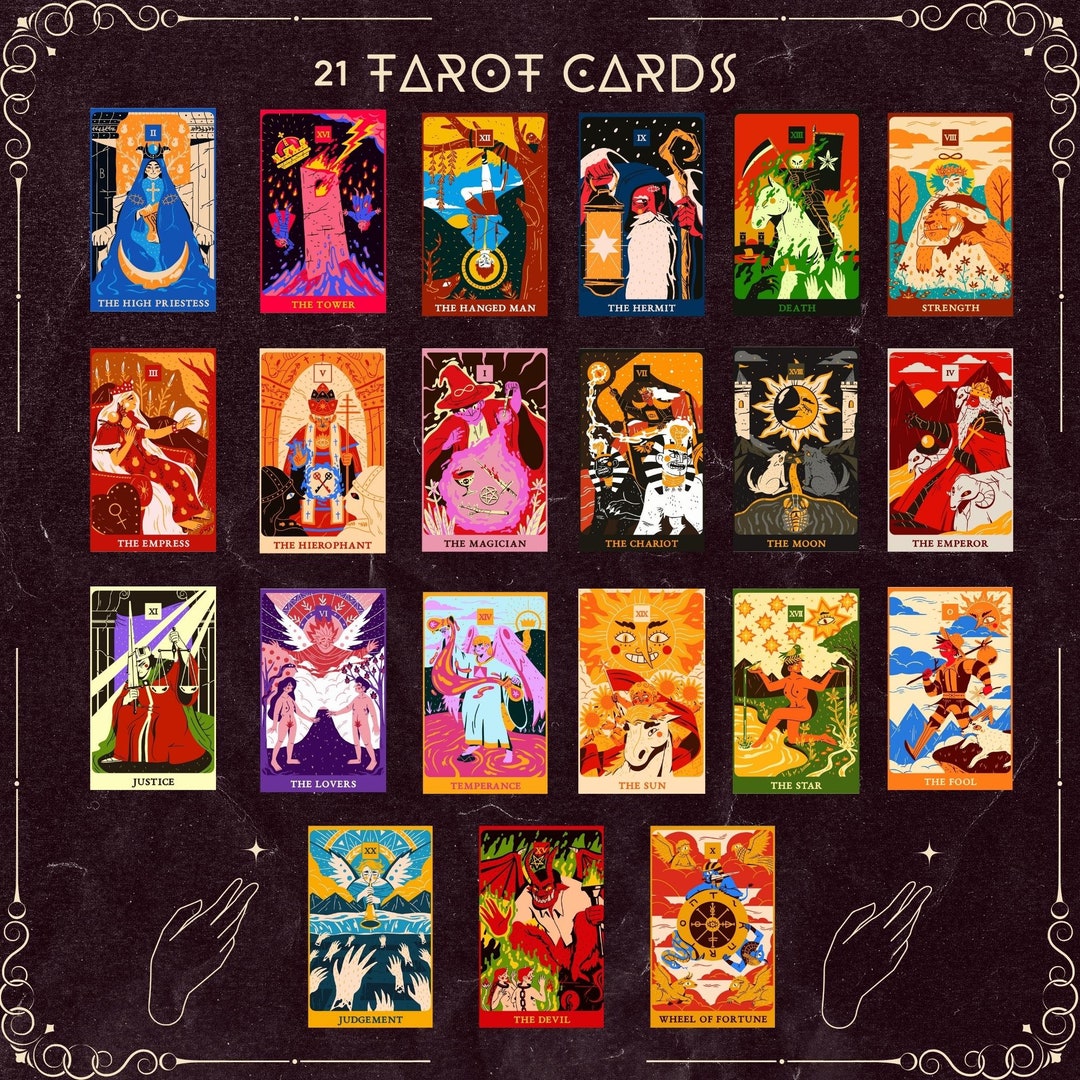 Printable Tarot Cards Deck Cosmic Collection Tarot Deck Etsy