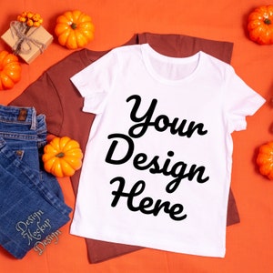 White Shirt Mockup, Bella Canvas 3001 Folded Mockup, modern Tshirt Mock Up, Hallowen T Shirt Mockup, SVG Mock Up JPG Digital Download