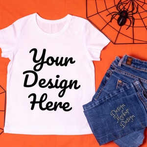 White Shirt Mockup, Bella Canvas 3001 Folded Mockup, modern Tshirt Mock Up, Hallowen T Shirt Mockup, SVG Mock Up JPG Digital Download
