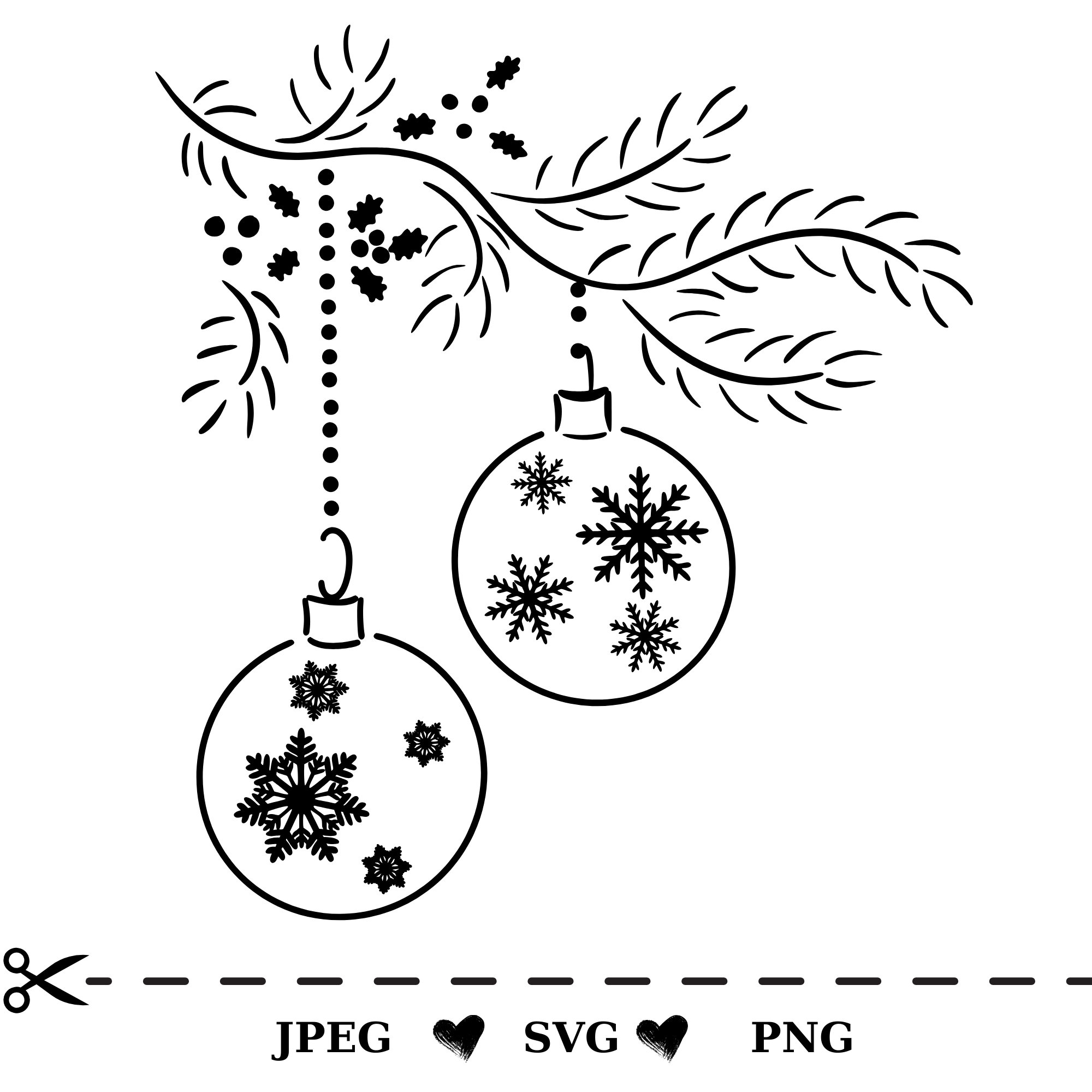 Weihnachtskugeln Ornament svg, Weihnachtskugeln svg für