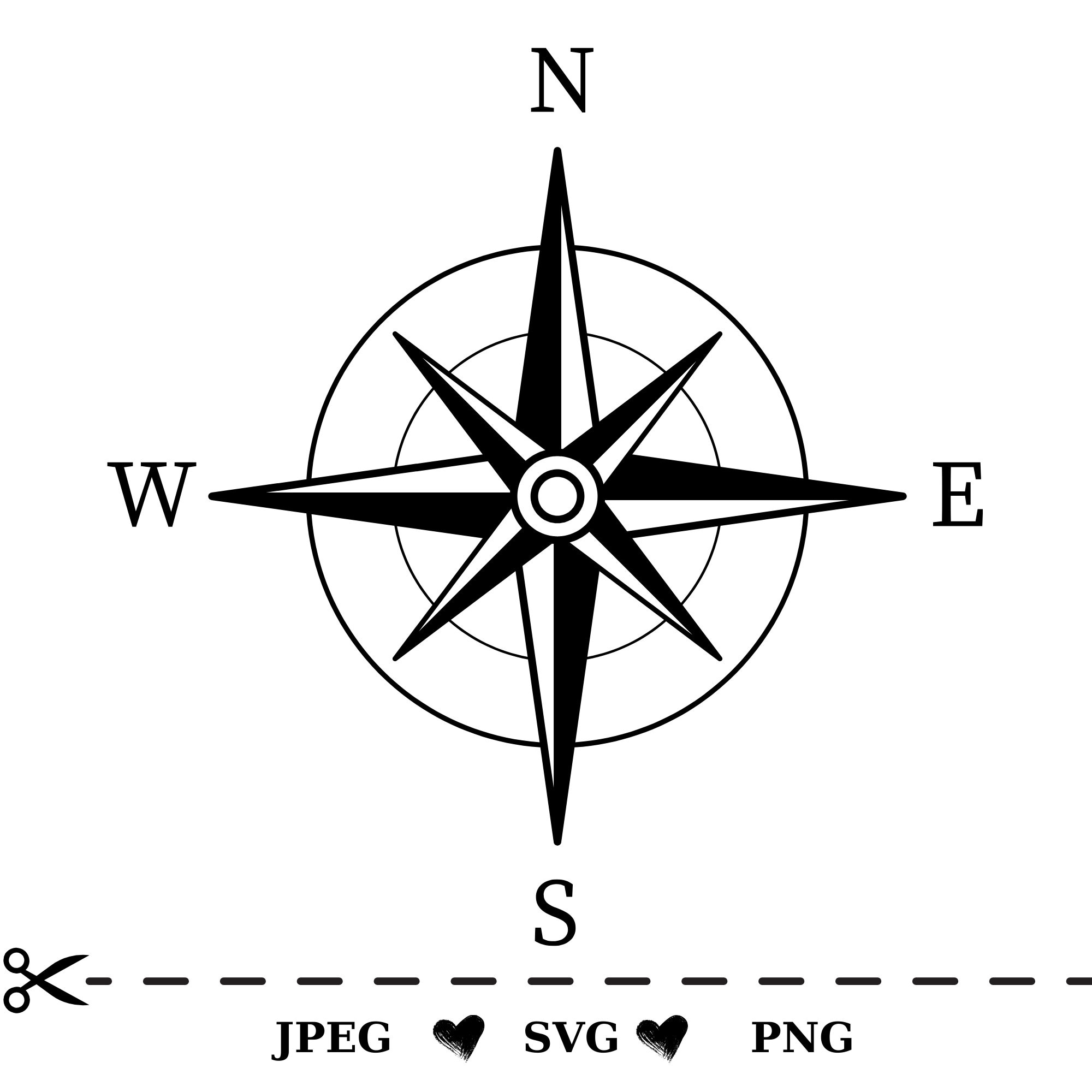 Compass and Compass Rose Svg, Compass for Sailors Svg, Compass for