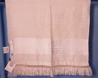 Eri or Peach silk handwoven stole from Assam