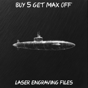 Laser Engraving File PNG, Slate Coaster Board Sign Tray Photo Picture Image, CNC Router, CO2, Lightburn, Glowforge, Xtool, sea submarine