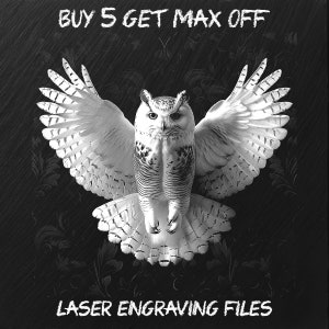 Laser Engraving File PNG, Slate Coaster Board Sign Tray Photo Picture Image, CNC Router, CO2, Lightburn, Glowforge, Xtool, Snowy Owl
