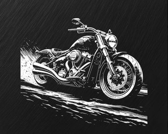 Archivo de grabado láser PNG, pizarra posavasos bandeja de letreros imagen de imagen fotográfica, enrutador CNC, CO2, Lightburn, Glowforge, Xtool, motocicleta