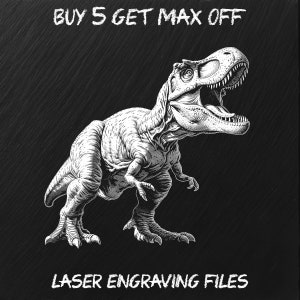 Laser Engraving File PNG, Slate Coaster Board Sign Tray Photo Picture Image, CNC Router, CO2, Lightburn, Glowforge, Xtool, dinosaur trex