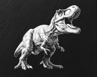 Archivo de grabado láser PNG, pizarra posavasos bandeja de letreros imagen de imagen fotográfica, enrutador CNC, CO2, Lightburn, Glowforge, Xtool, dinosaurio trex