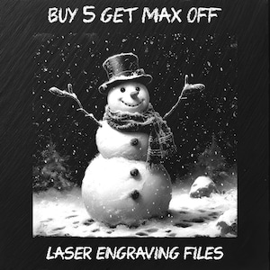 Laser Engraving File PNG, Slate Coaster Board Sign Tray Photo Picture Image, CNC Router, CO2, Lightburn, Glowforge, Xtool, snowman