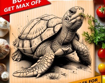 Turtle Engraving PNG: Laser Ready Coaster Art (Digital Download)