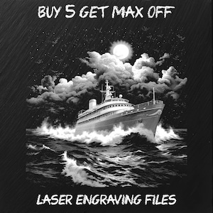Laser Engraving File PNG, Slate Coaster Board Sign Tray Photo Picture Image, CNC Router, CO2, Lightburn, Glowforge, Xtool, cruise ship