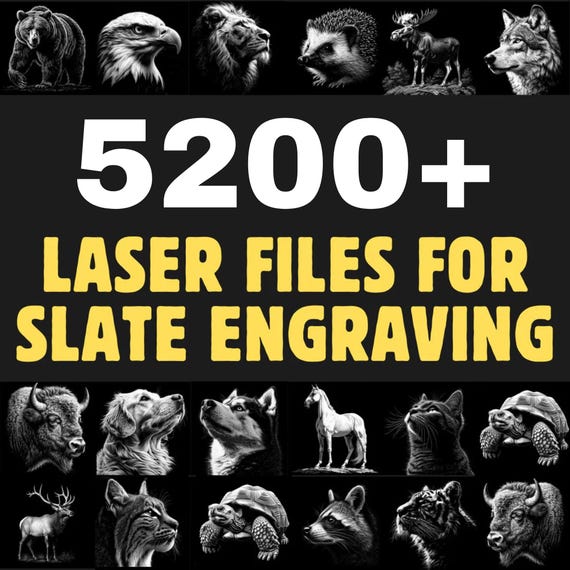 5200+ Slate Engraving Mega-Bundle: Laser Files PNG SVG (Digital Download)