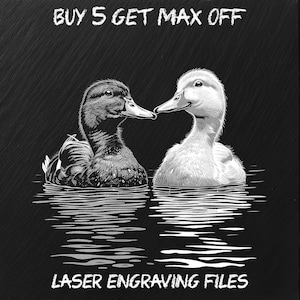 Laser Engraving File PNG, Slate Coaster Board Sign Tray Photo Picture Image, CNC Router, CO2, Lightburn, Glowforge, Xtool, cute Duck Pond