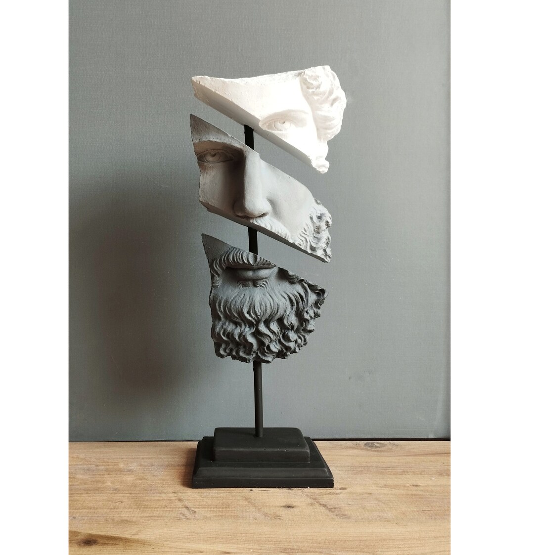 Poseidon Face Statue Decor Greek Mythology Goddess Statue Etsy