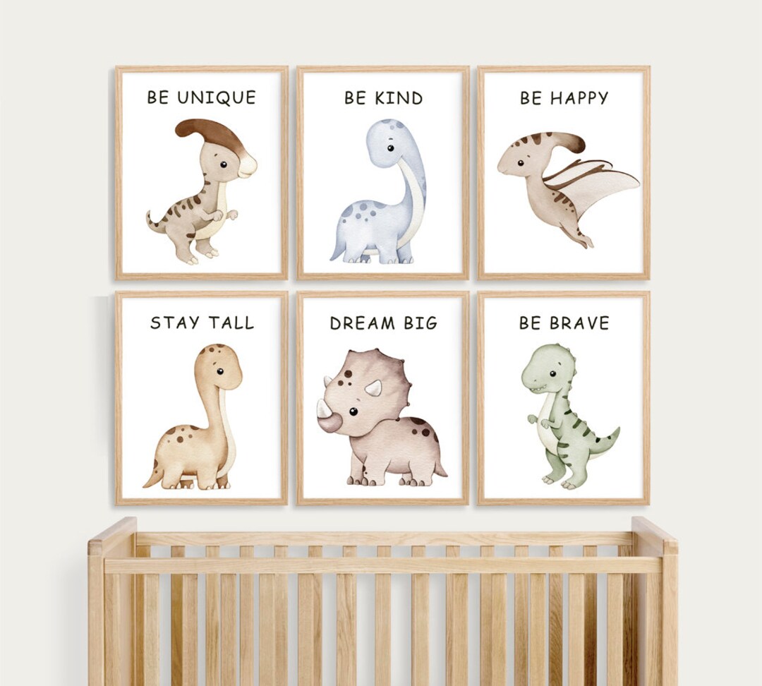 Dinosaur Prints, Nursery Dinosaurs Wall Art, Dino Poster, Printable ...