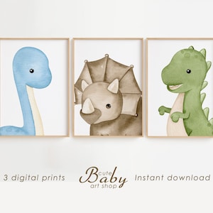 Dinosaurier Drucke, neutraler Dino Druck, Kinderzimmer Dekor, Baby Jungen Zimmer Poster, druckbare Wandkunst