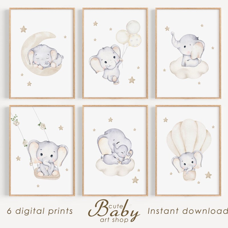 Elephant Nursery Art - Etsy