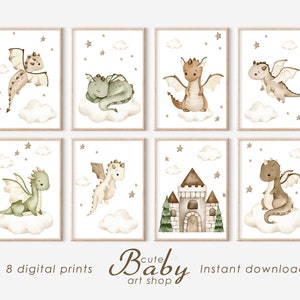 Drachen Prints, Kinderzimmer Dekor, Drachen Poster, Kinderzimmer Dekor, druckbare Wandkunst