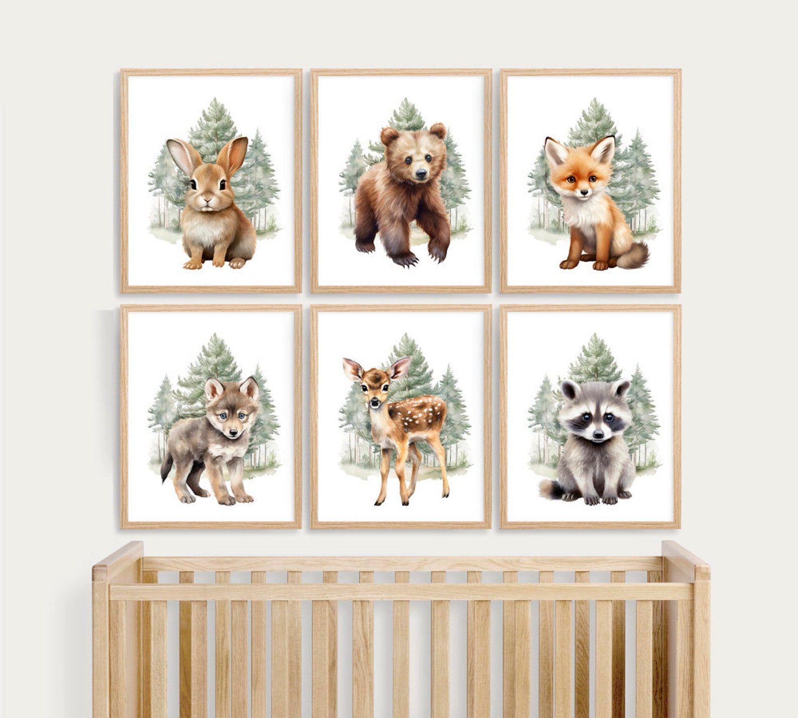 Woodland Nursery Prints, Forest Animal Prints, Baby Animas Wall Art ...
