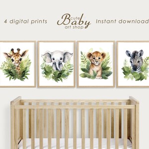 Safari animals prints, baby animal prints, jungle nursery decor, safari nursery wall art, printable animal poster, DİGİTAL DOWNLOAD