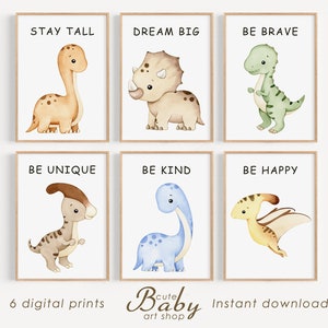 Dinosaur prints, nursery dinosaurs wall art, dino poster, printable dinosaur print, boys room decor