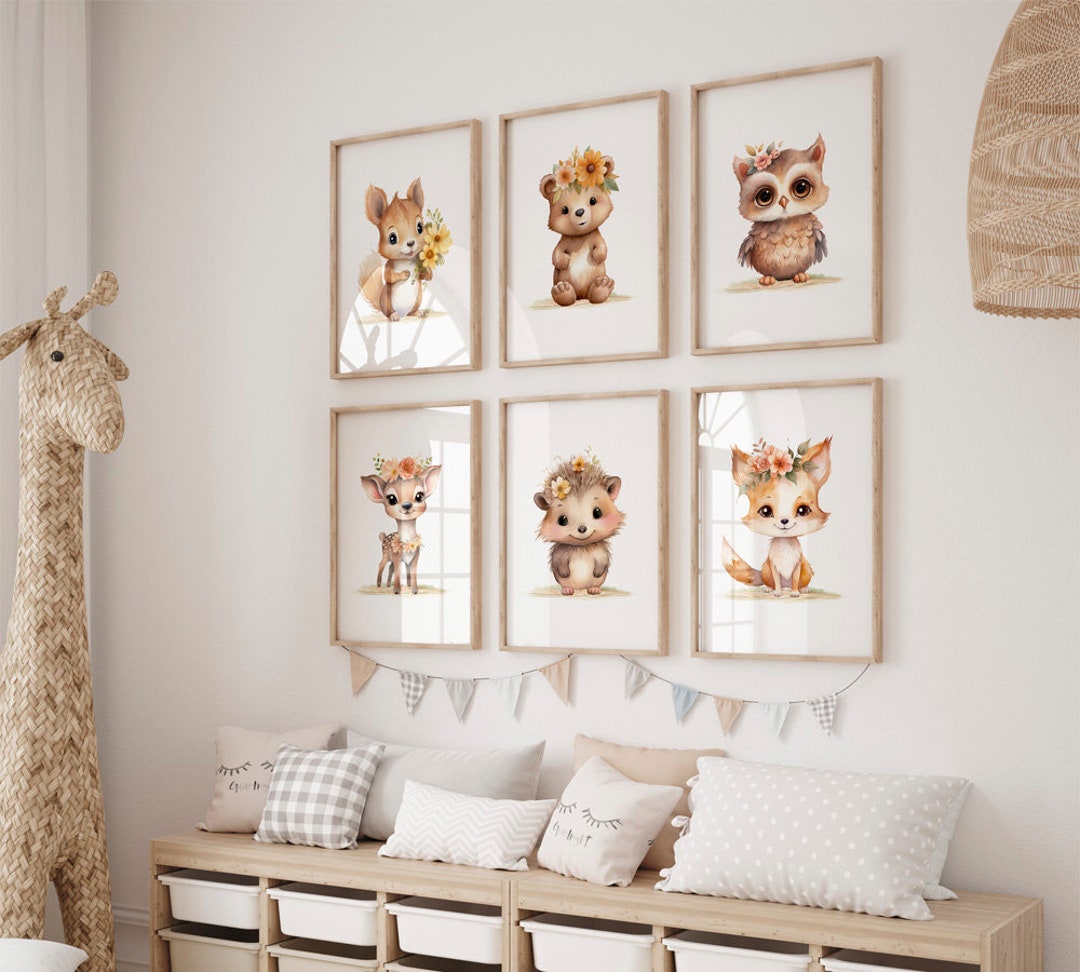 Woodland Nursery Prints, Forest Animal Prints, Baby Animas Wall Art ...