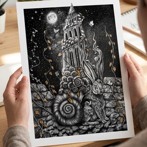 Fine Art Print A4, Professional Gallery Quality Paper, Contemporary Artwork, Vertical Wall Decor, Small Format Art, artist EsterG, garanted