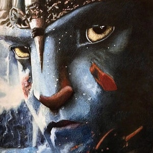 Ritratto epico di una mistica creatura blu, illustrazione fantasy realistica per decorazioni ispiratrici
