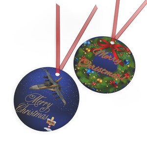 Fighter Jet Christmas Ornament Metal Ornament