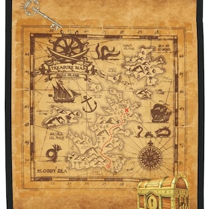 Couverture peluche carte au trésor aventures, couverture carte au trésor, accessoire de chambre amusant pour la maison, literie carte au trésor, jeté de carte